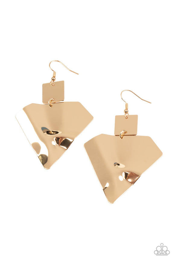 Deceivingly Deco - Gold Earrings