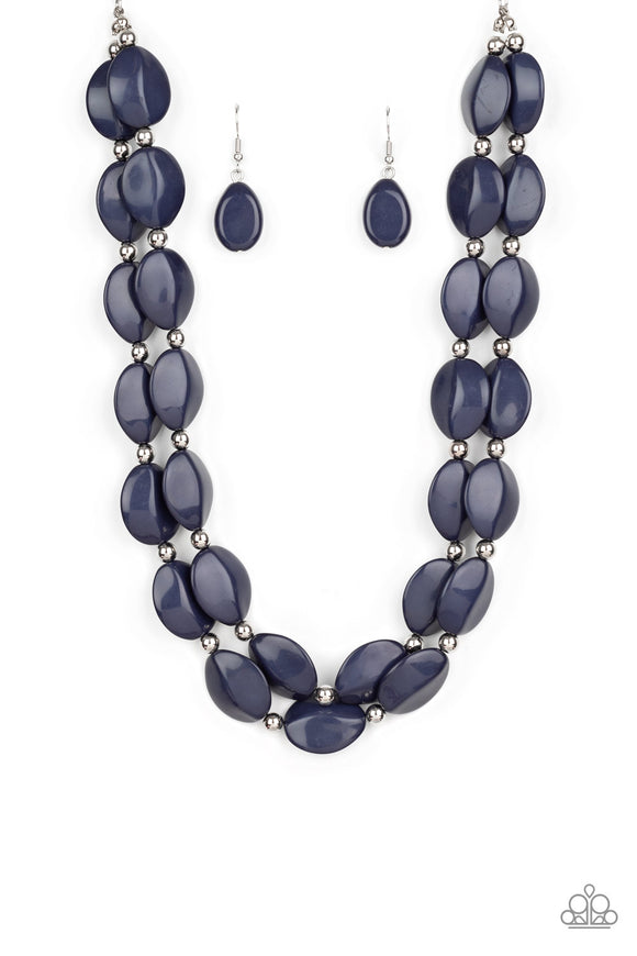 Two-Story Stunner - Blue Necklace