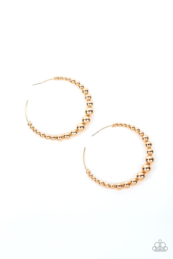 Show Off Your Curves - Gold Earrings