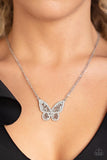 Baroque Butterfly White Rhinestone Necklace