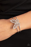 Butterfly Bella White Rhinestone Cuff Bracelet